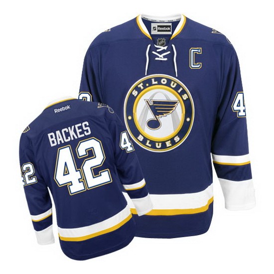 Authentic Reebok Adult David Backes Third Jersey - NHL 42 St. Louis Blues