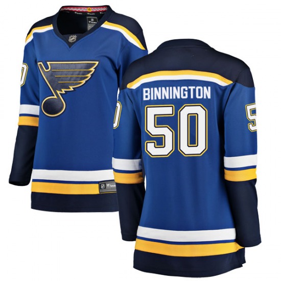 Breakaway Fanatics Branded Women's Jordan Binnington Blue Home Jersey ...